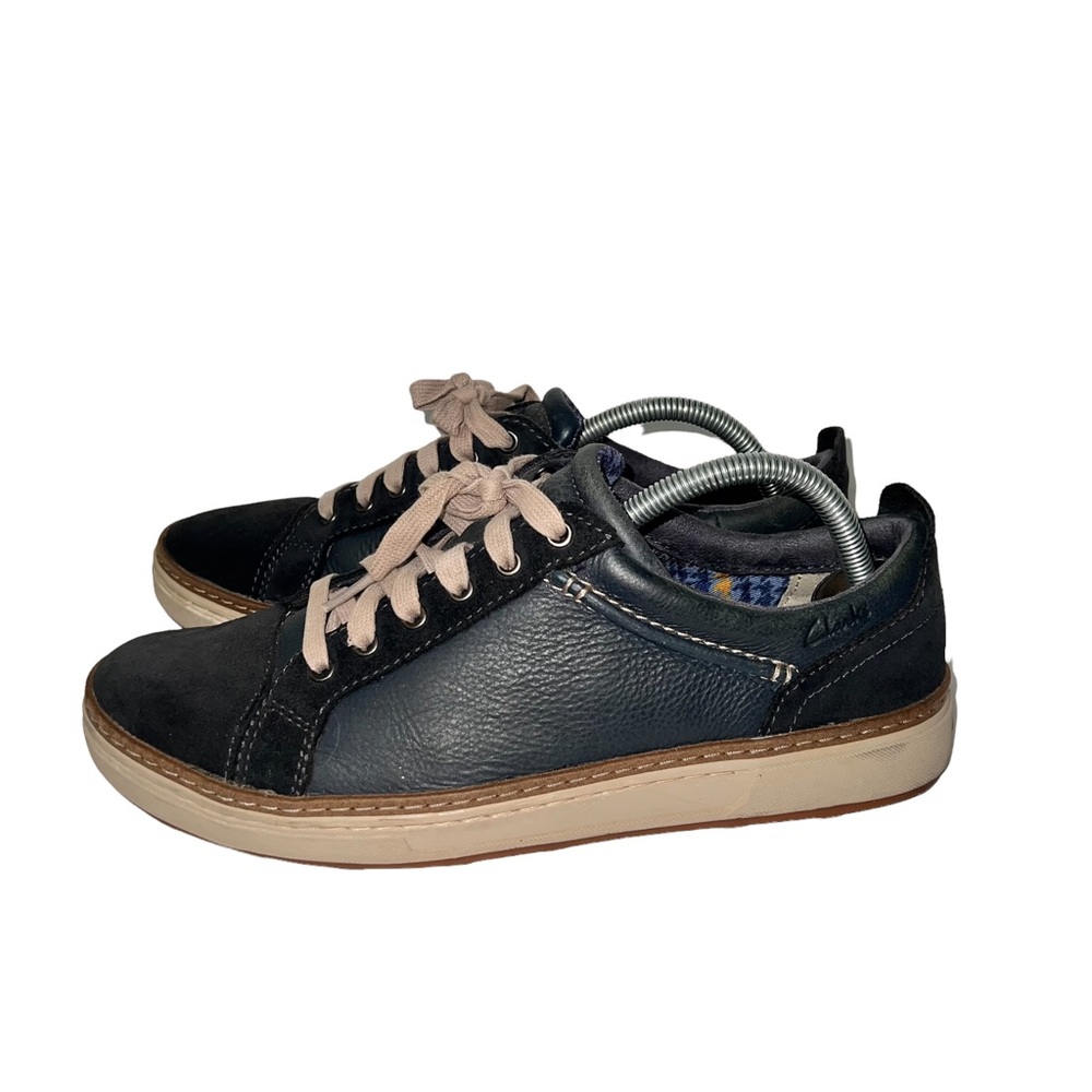 Clarks Lorsen Edge Navy Leather Sneakers Men's Size 9 M  26110195